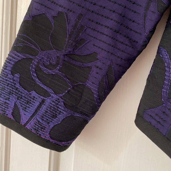 Chico’s Size 2 Textured Open Front Ombré Jacquard Jacket Blazer Chicos Large - Picture 5 of 10